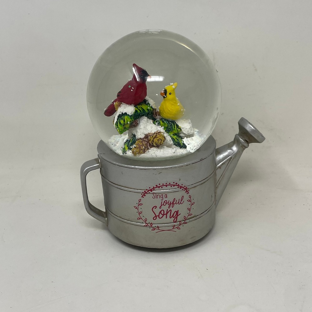 Roman Inc Cardinal Musical Snow‎ Globe Watering Can Base Deck The Halls 131819